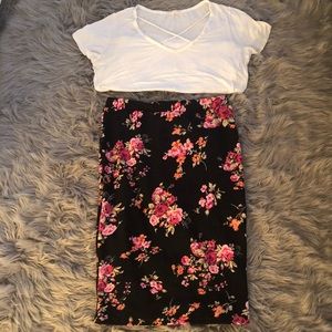 Floral pencil skirt